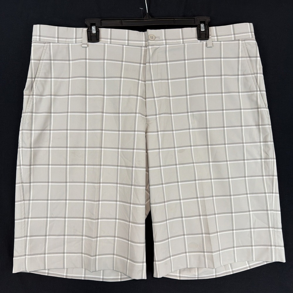 Nike Golf Mens 40/11 Beige Plaid Performance Stretch Golf Shorts Shorts